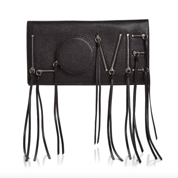 Rebecca Minkoff Leather Easy Rider Love Zip Clutch - Black - Excellent Condition - Picture 1 of 8